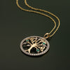 Solvar 14K Gold Diamond & Emerald Tree Of Life Pendant 