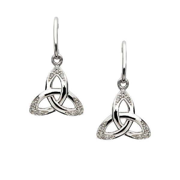 Celtic Stone Set Trinity Knot Earrings