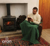 Aran Merino Wool Irish Green Blanket