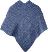 Denim Cable Knit Aran Poncho - Skellig Gift Store