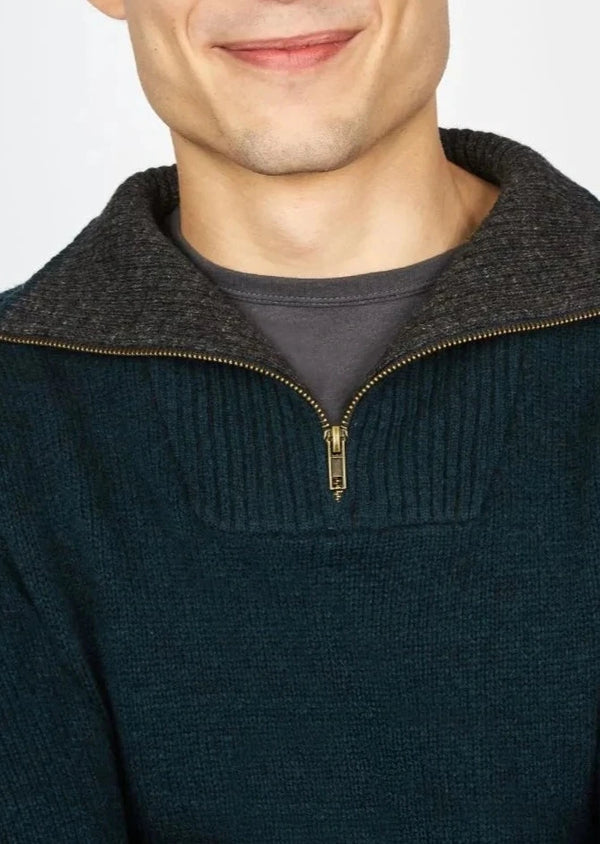 IrelandsEye Mens Zip Sweater | Pine Green