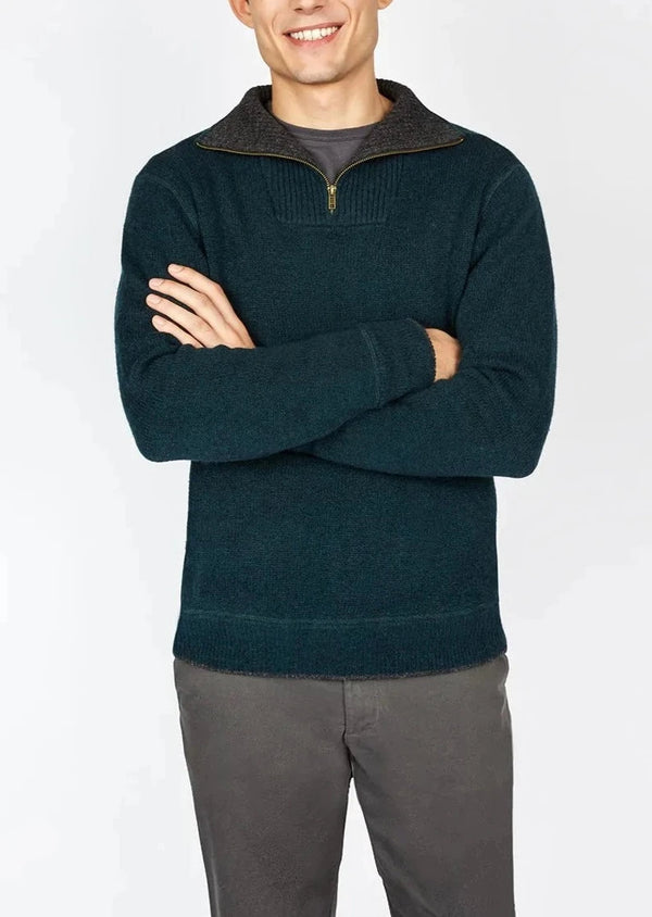 IrelandsEye Mens Zip Sweater | Pine Green