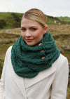 Aran Buttoned Snood - Army
