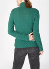 IrelandsEye Women's Trellis Aran Sweater - Green Garden