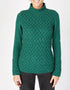 IrelandsEye Women's Trellis Aran Sweater - Green Garden