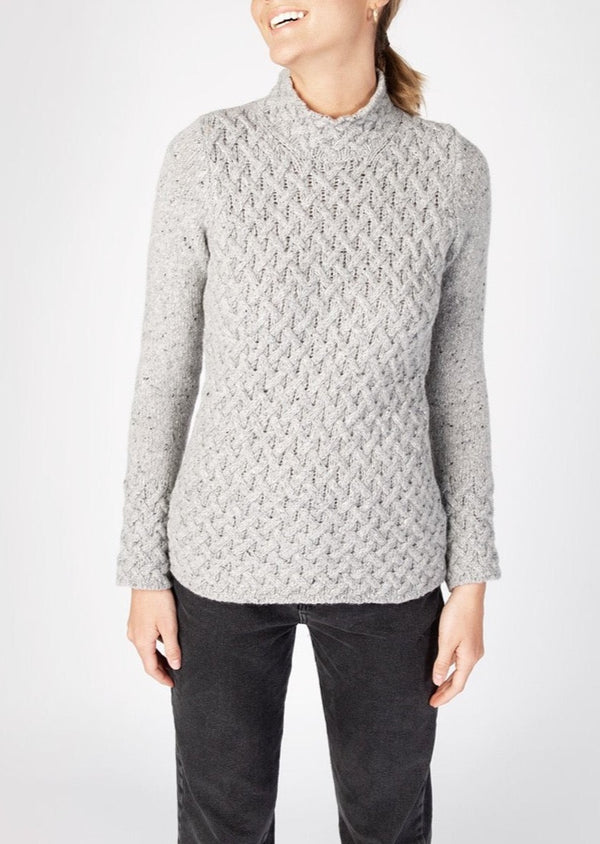 Light Grey Trellis Aran Sweater