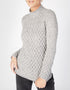 IrelandsEye Women's Trellis Aran Sweater | Light Grey