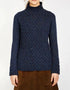 Trellis Aran Sweater | Rich Navy