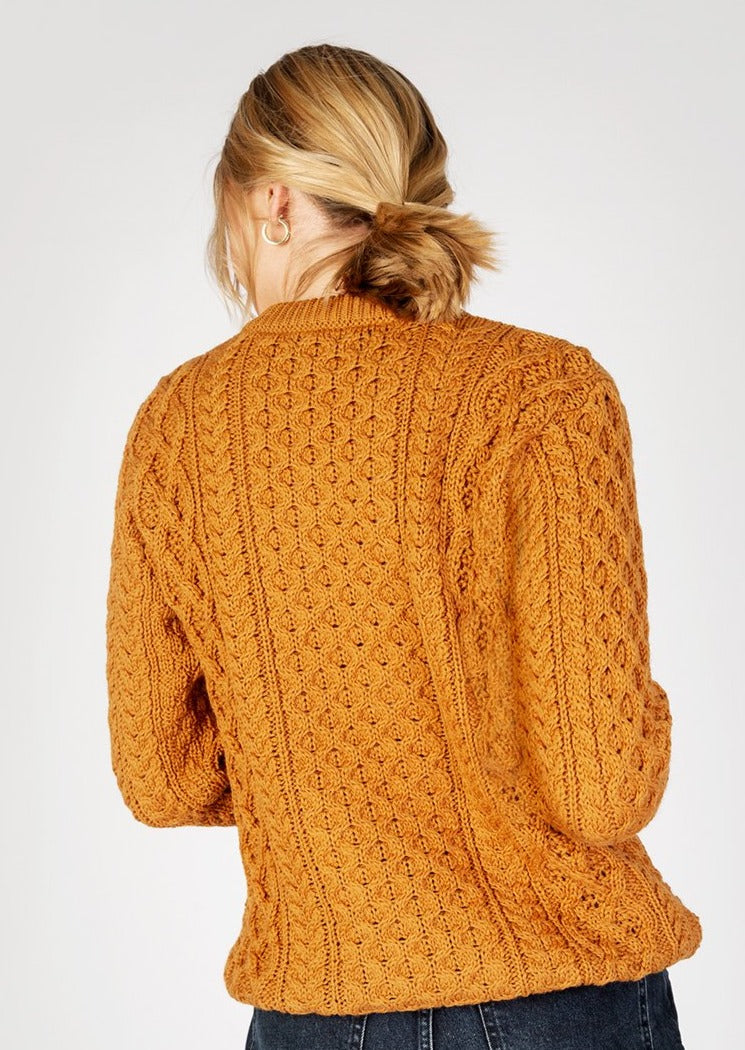 IrelandsEye Women's Aran Sweater | Golden Orche