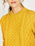 Women's Aran Sweater - Sunflower | 100% Merino Wool | IrelandsEye