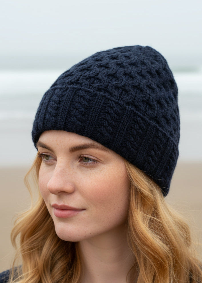 Aran Hat | Navy