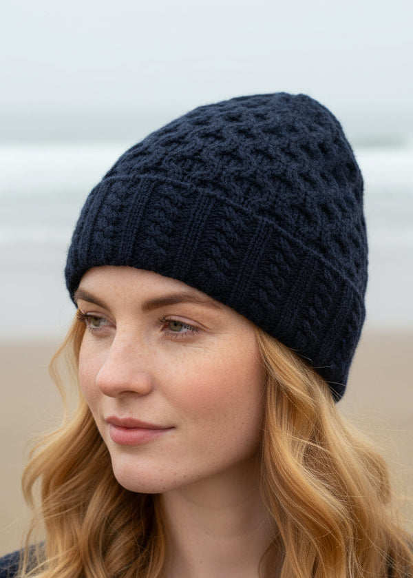 Aran Hat | Navy