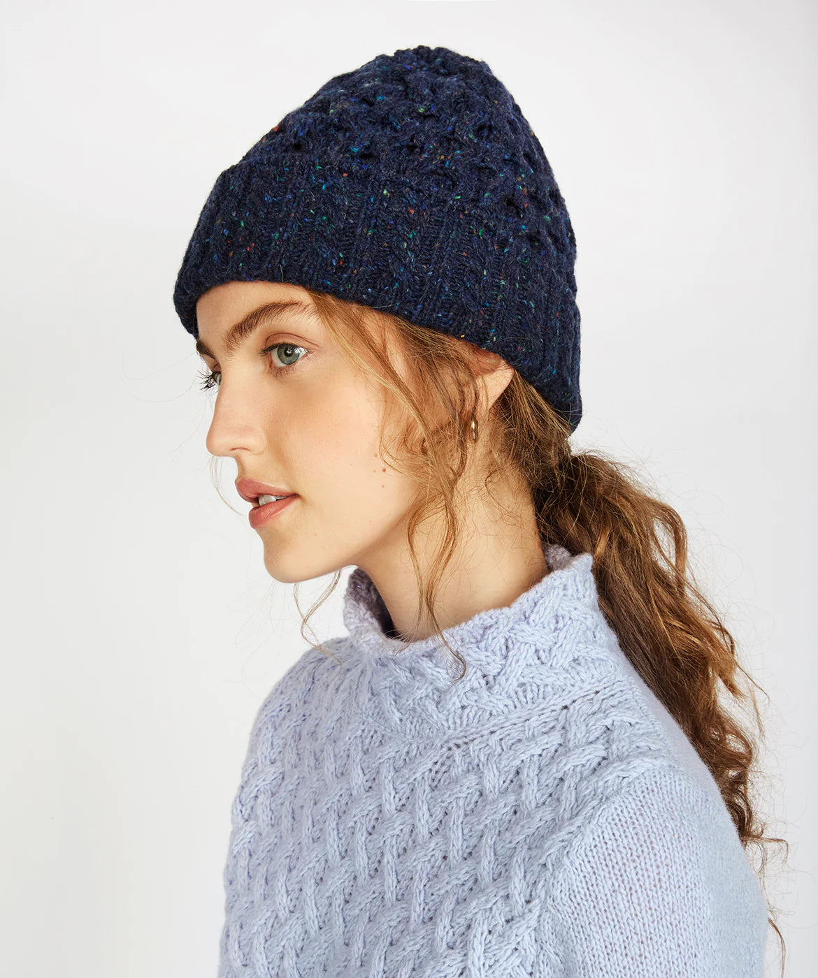 Luxe Aran Hat | Rich Navy