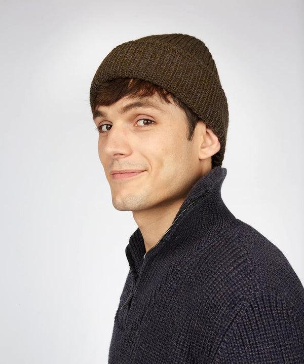 Ribbed Merino Hat | Forest Marl
