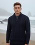 IrelandsEye Men's Dromore Aran Sweater | Navy
