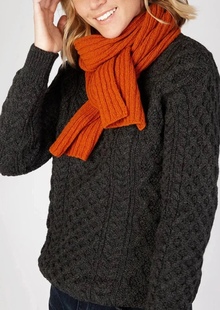 Luxe Ribbed Scarf Terracotta