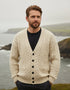 Aran V-Neck Cardigan | 100% Merino Wool | Natural