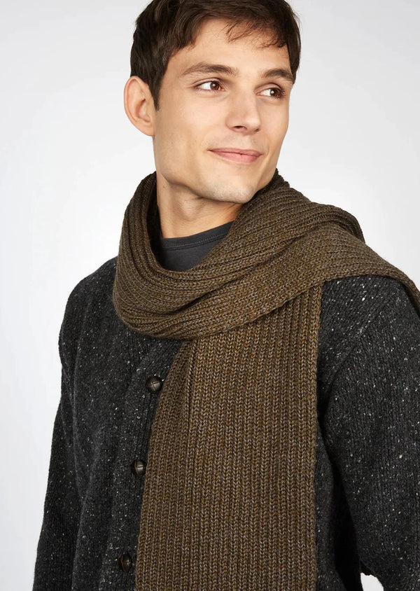 Ribbed Merino Scarf | Forest Marl