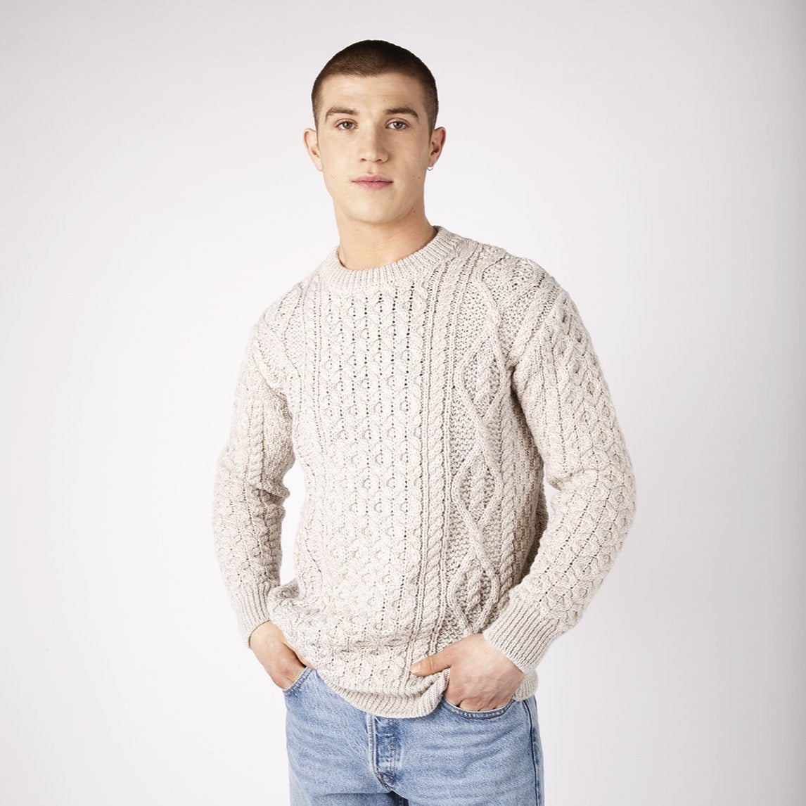 Silver Fearnóg Aran Sweater