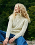IrelandsEye Polo Neck Aran Sweater | Natural