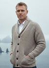 Aran Crafts Ribbed Gents Oatmeal Cardigan - Skellig Gift Store