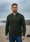 Aran Half Zip Super Soft Sweater | Green