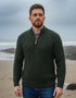 Aran Half Zip Super Soft Sweater | Green