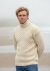 Aran Polo Neck Natural Sweater