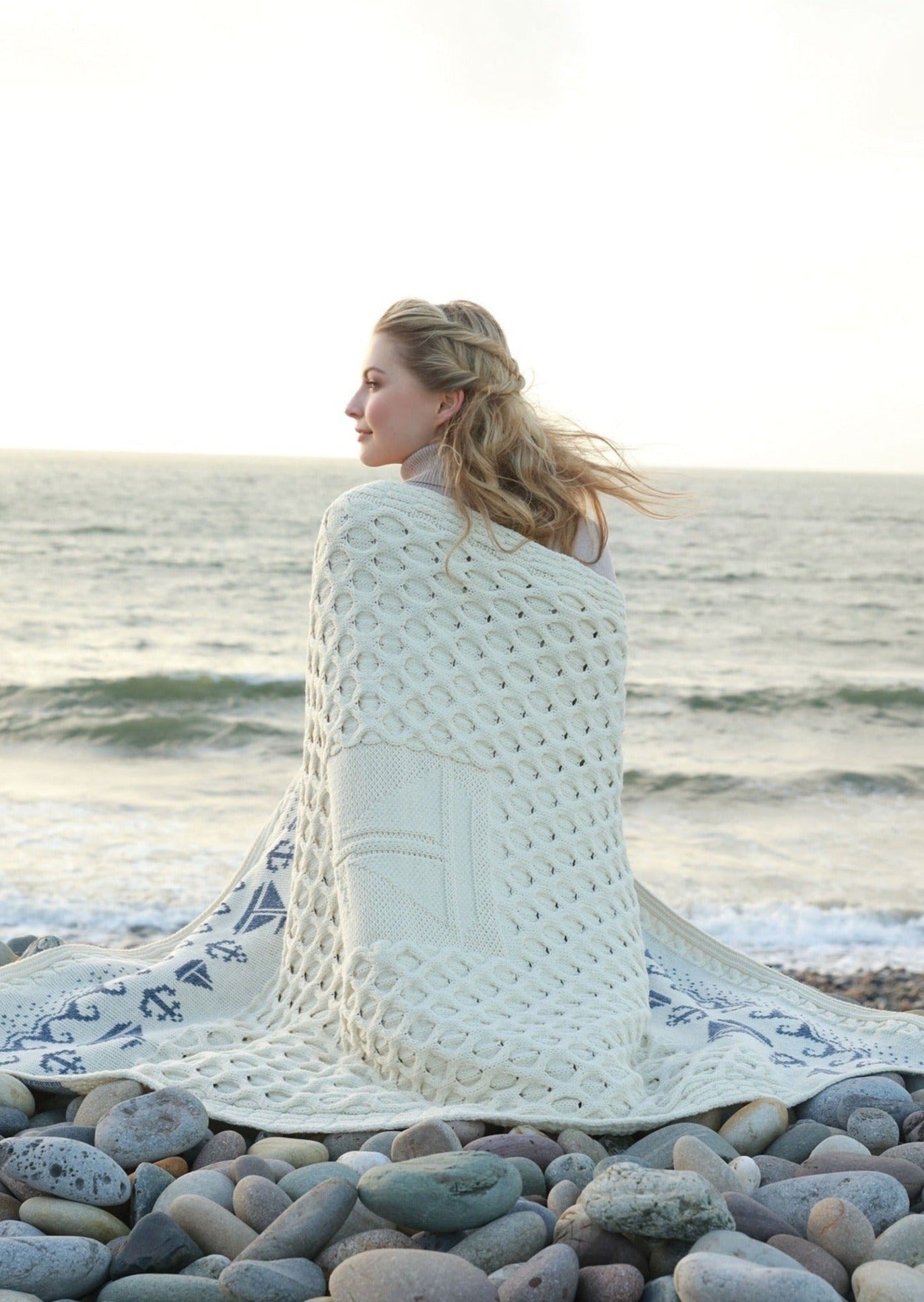 Aran Woollen Mills Sailing Blanket | Natural