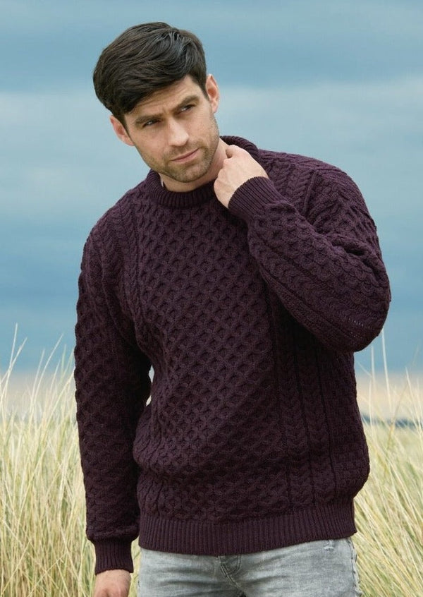Men's Irish Crewneck  Shannon Merino Wool Sweater