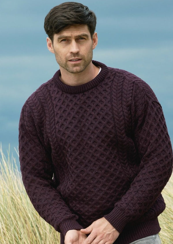 Aran Damson Merino Wool Sweater