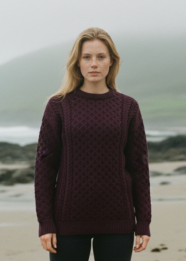 Damson Merino Unisex Aran Sweater