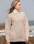 Unisex Aran Merino Wool Crew Neck Sweater | Traditional Irish Knitwear