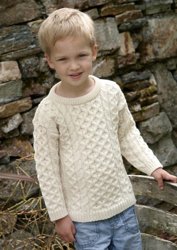 Kids Aran Wool Sweater | Natural