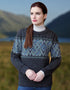 Aran Crafts Unisex Jacquard Sweater | Charcoal