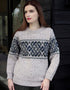 Aran Crafts Unisex Jacquard Sweater | Oatmeal