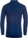 Lackaun Mens Half Aran Troyer Sweater - Blue