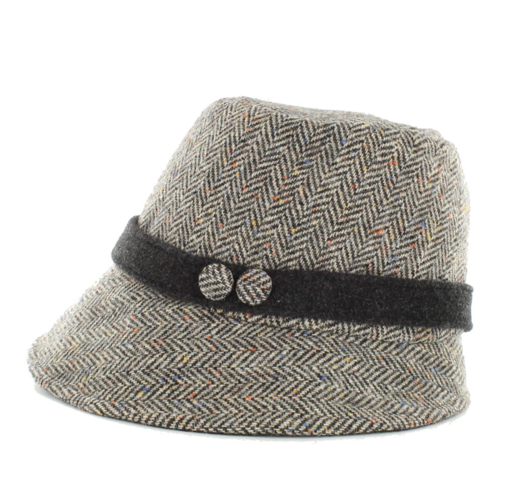 Mucros Gray Herringbone Clodagh Hat 