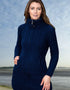 Aran Blue Women's Long Fitted Coat