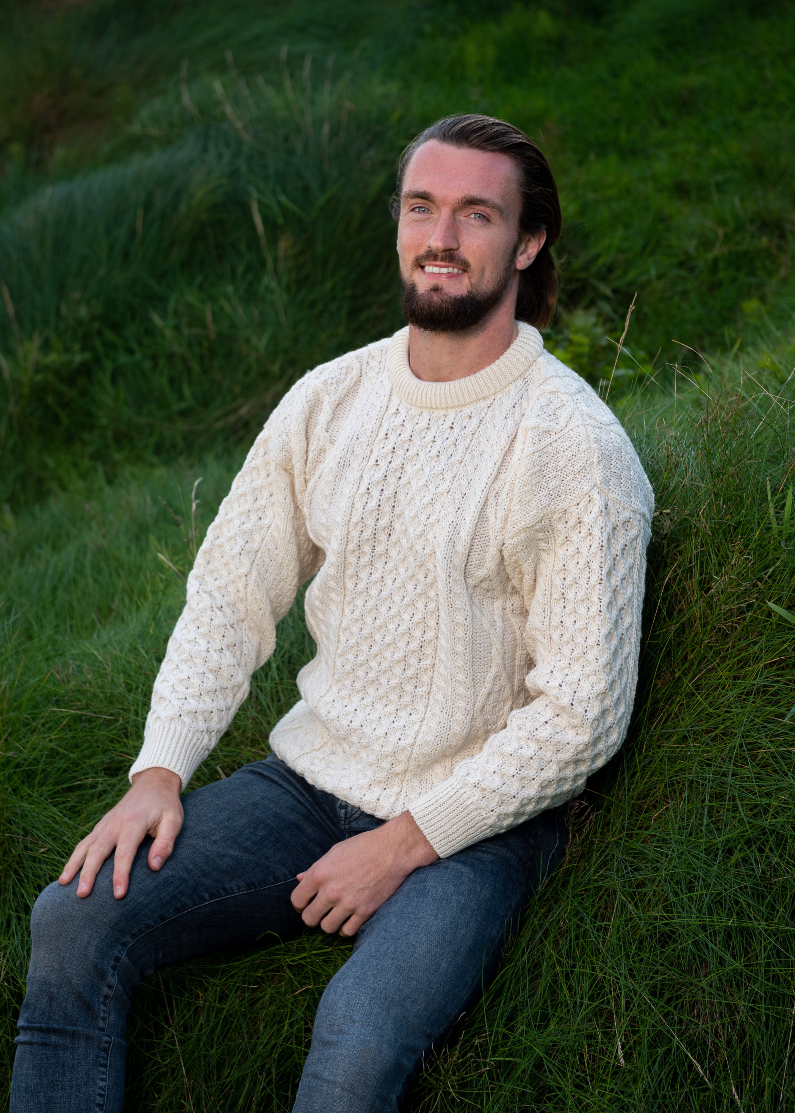 Natural Wool Irish Aran Sweater