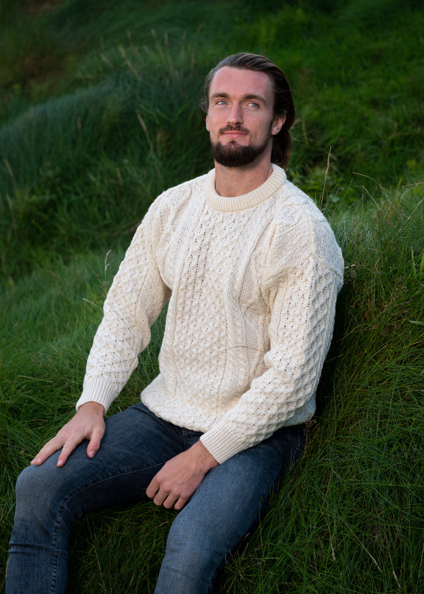 Natural Wool Irish Aran Sweater
