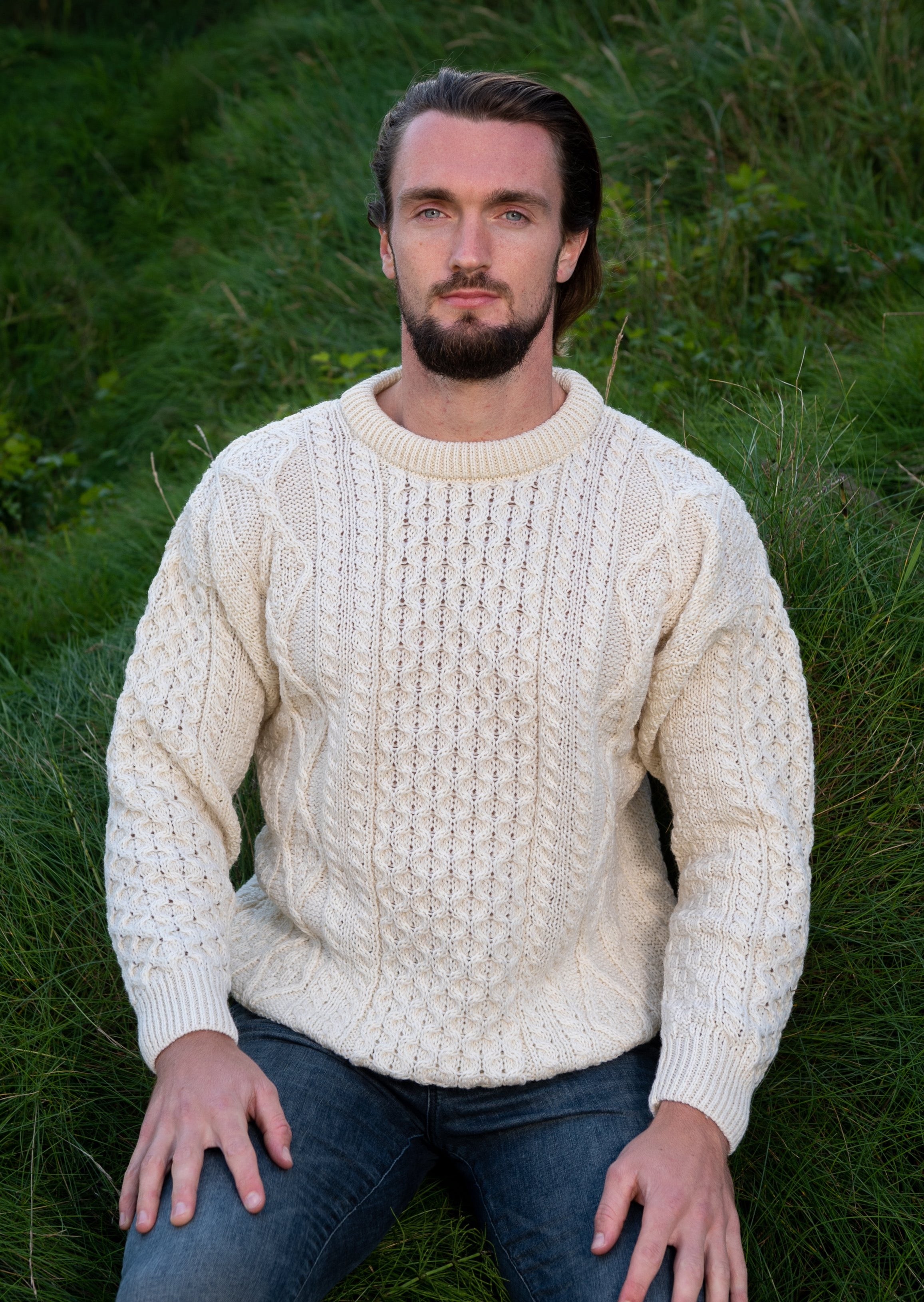 Inis Mor Aran Sweater | Natural