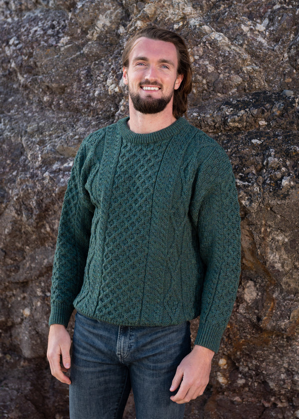 Inis Mor Aran Sweater | Green