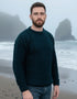 Inis Mor Aran Sweater | Navy Green Mix