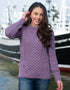 Ladies Slim-Fit Aran Sweater | Lavender