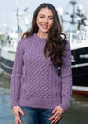 Aran Merino Wool Lavender Sweater