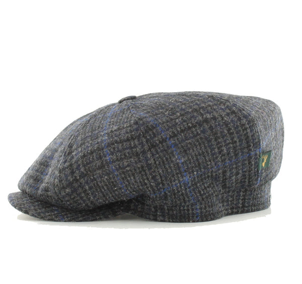 Mucros Charcoal Check Driving Cap 