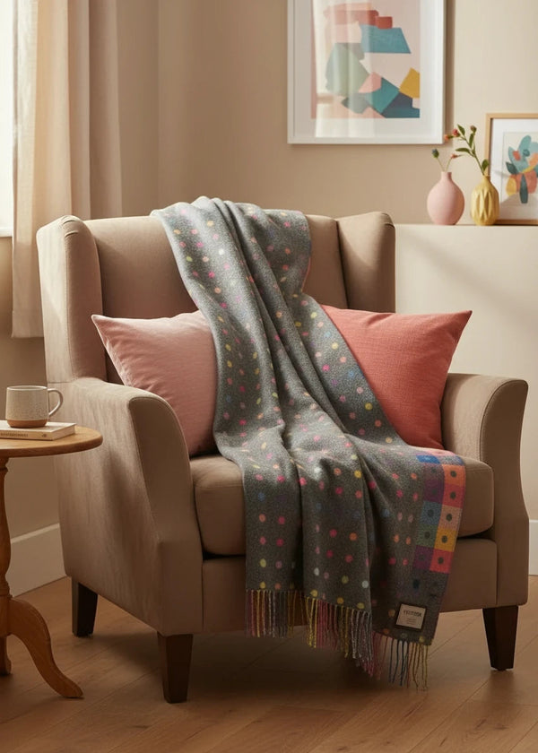 Foxford Grey Rainbow Throw