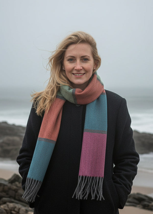 Foxford Lambswool Contemporary Stripe Scarf