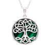 Green Malachite Sterling Silver Tree of Life Pendant